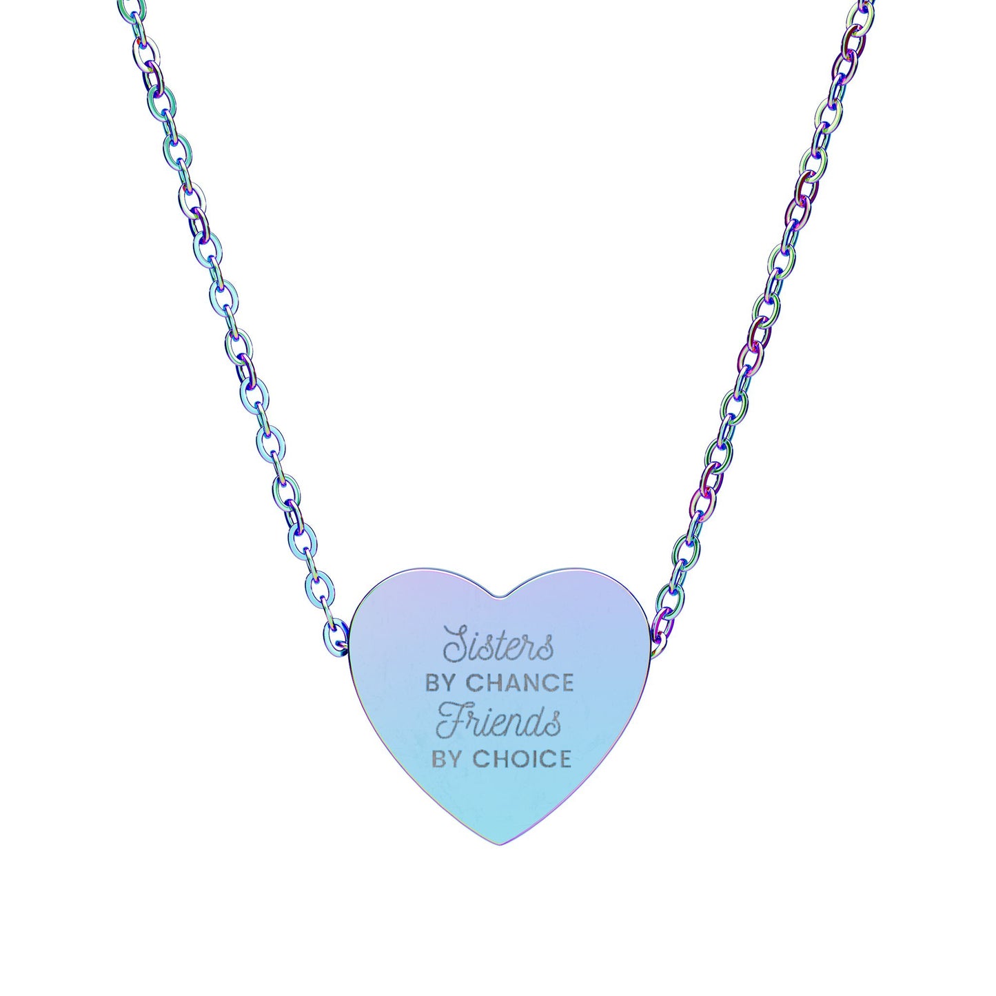 Sisters by Chance Friends by Choice Heart Pendant