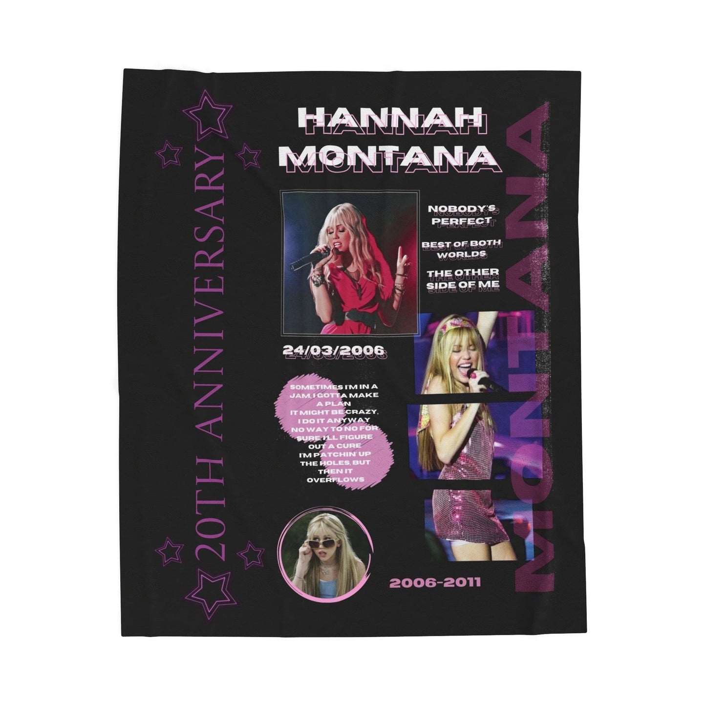 Hannah Montana 20th Anniversary Plush Throw Blanket