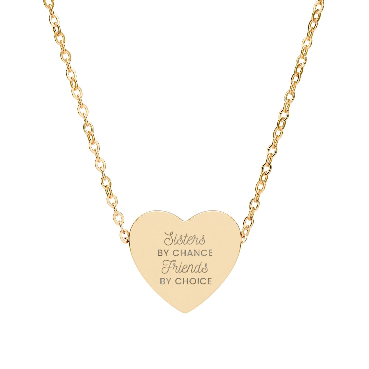 Sisters by Chance Friends by Choice Heart Pendant