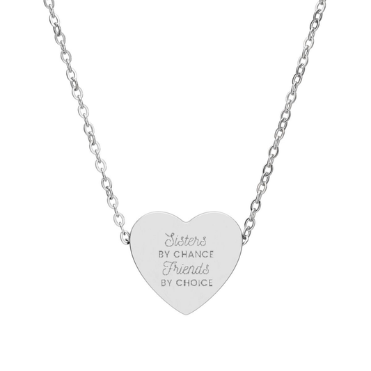 Sisters by Chance Friends by Choice Heart Pendant
