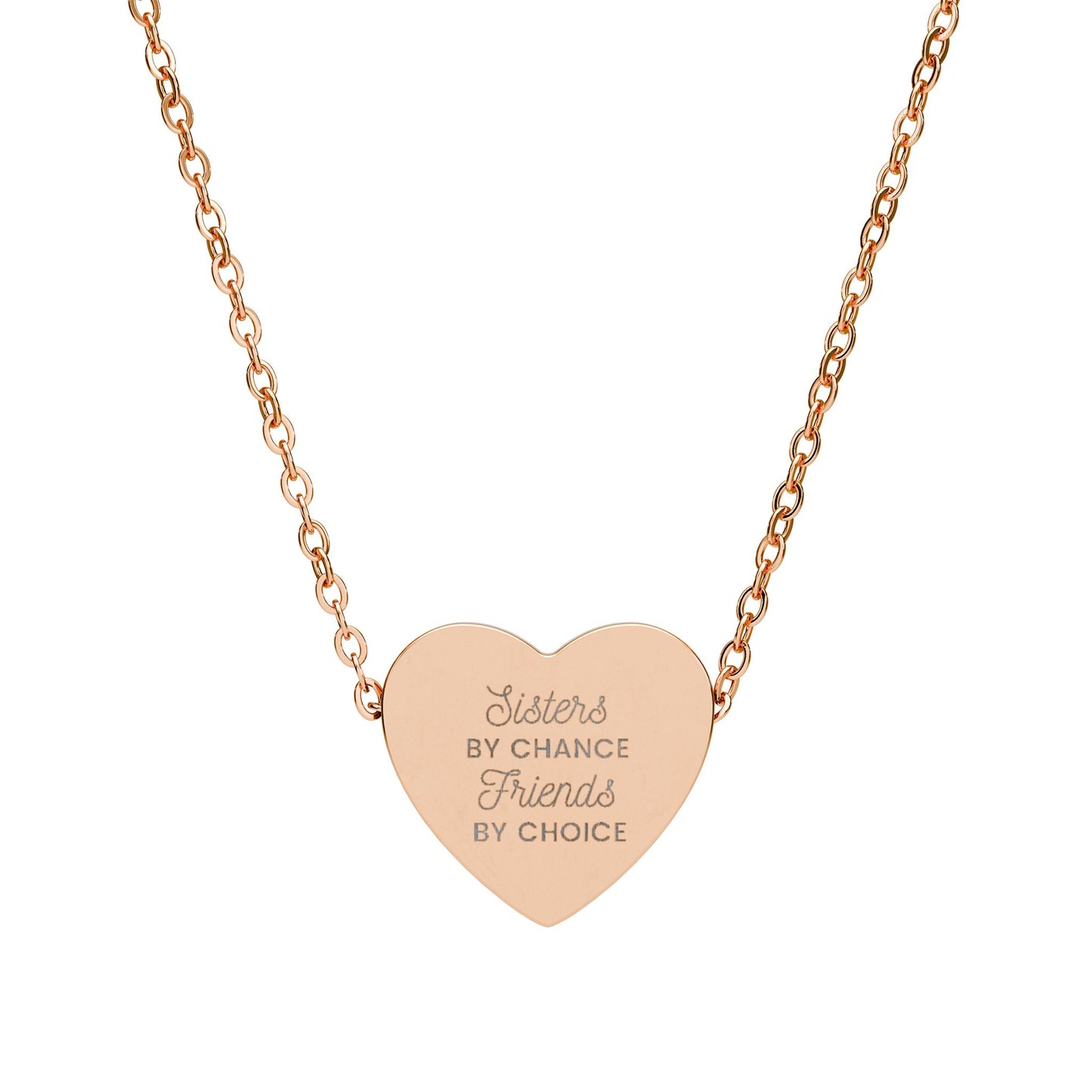 Sisters by Chance Friends by Choice Heart Pendant