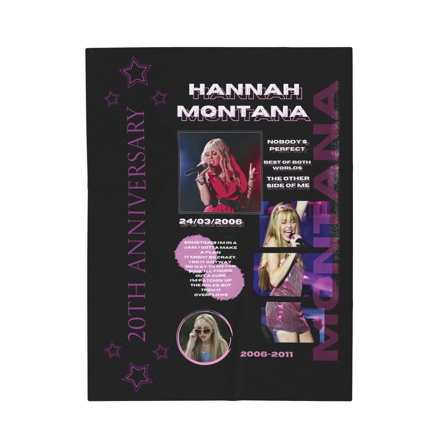 Hannah Montana 20th Anniversary Plush Throw Blanket